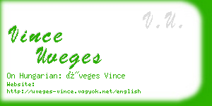 vince uveges business card